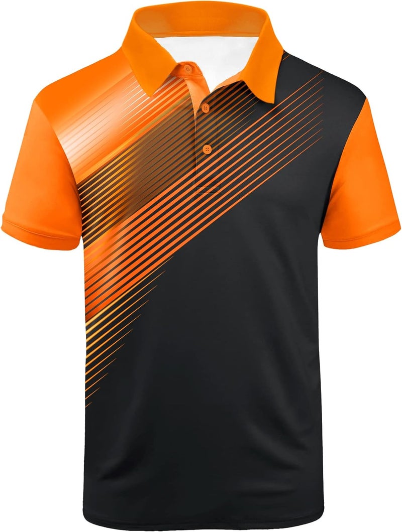 SCODI Mens Golf Shirt Moisture Wicking Performance Sport Short Sleeve Print Golf Polo Shirts for Men - Image 1